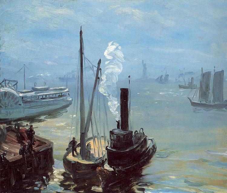 Glackens, William James Tugboat and Lighter oil painting picture